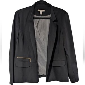 Chico's Women's Black Blazer with Gold Accent Zipper And Buttons, Size 2 / 8